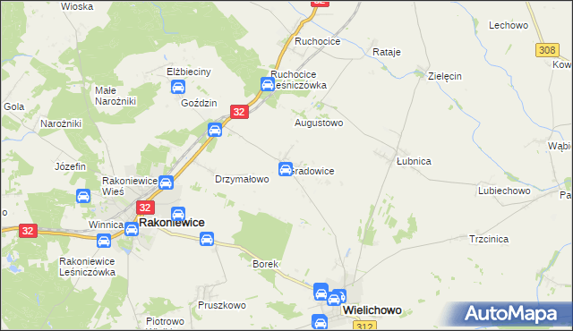 mapa Gradowice, Gradowice na mapie Targeo