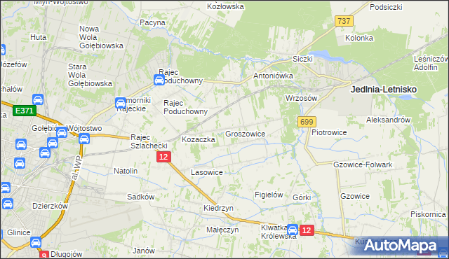 mapa Groszowice, Groszowice na mapie Targeo