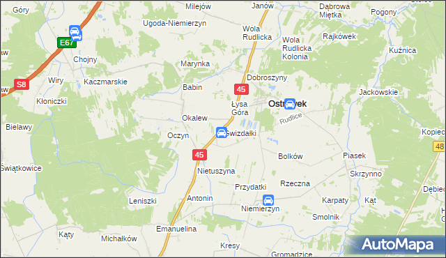 mapa Gwizdałki, Gwizdałki na mapie Targeo