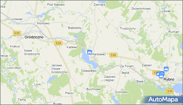 mapa Hartowiec, Hartowiec na mapie Targeo