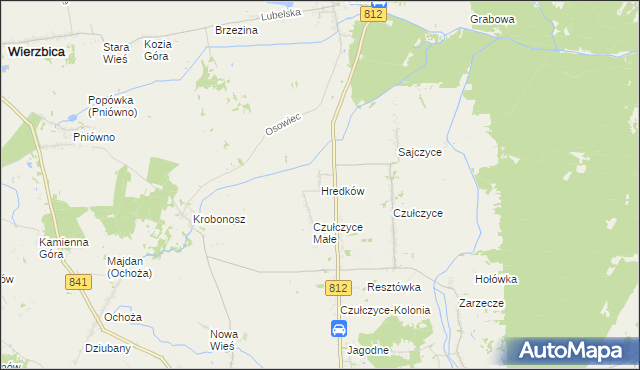 mapa Hredków, Hredków na mapie Targeo