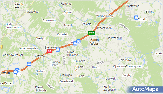 mapa Huta Żabiowolska, Huta Żabiowolska na mapie Targeo
