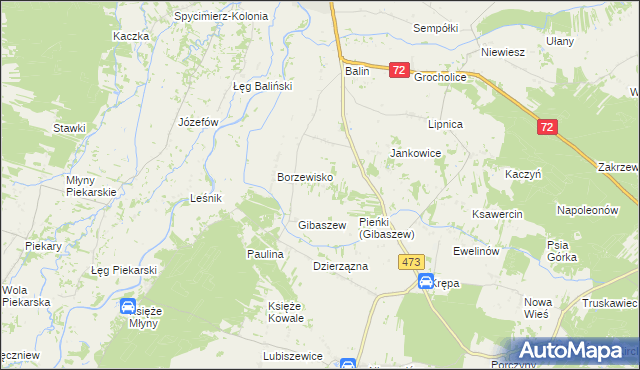 mapa Izabela gmina Poddębice, Izabela gmina Poddębice na mapie Targeo