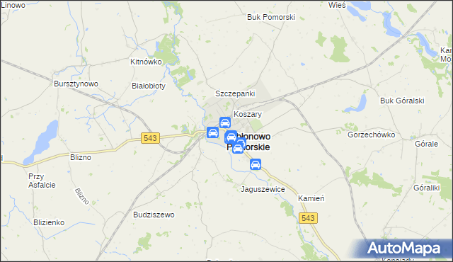 mapa Jabłonowo Pomorskie, Jabłonowo Pomorskie na mapie Targeo