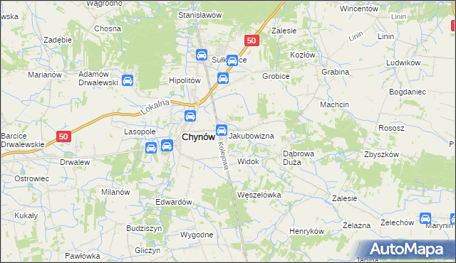 mapa Jakubowizna, Jakubowizna na mapie Targeo