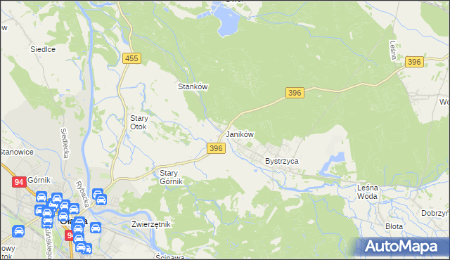 mapa Janików gmina Oława, Janików gmina Oława na mapie Targeo