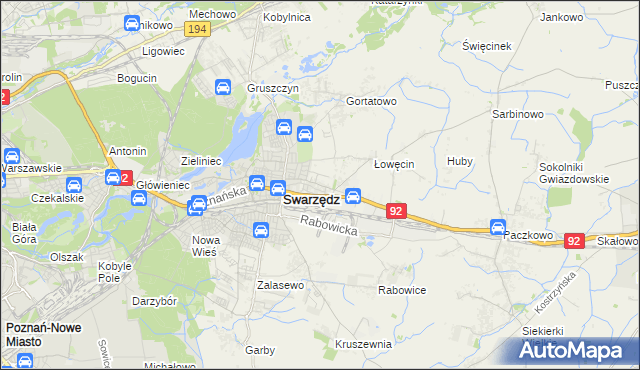 mapa Jasin gmina Swarzędz, Jasin gmina Swarzędz na mapie Targeo