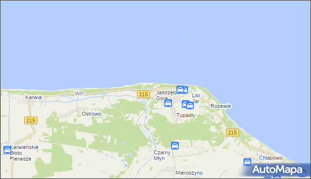 mapa Jastrzębia Góra, Jastrzębia Góra na mapie Targeo
