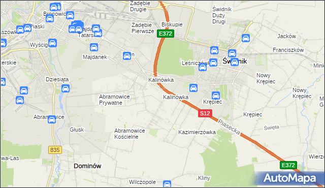 mapa Kalinówka gmina Głusk, Kalinówka gmina Głusk na mapie Targeo