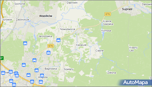 mapa Karakule, Karakule na mapie Targeo