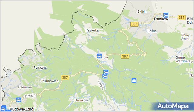 mapa Karłów gmina Radków, Karłów gmina Radków na mapie Targeo