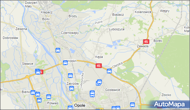 mapa Kępa gmina Łubniany, Kępa gmina Łubniany na mapie Targeo