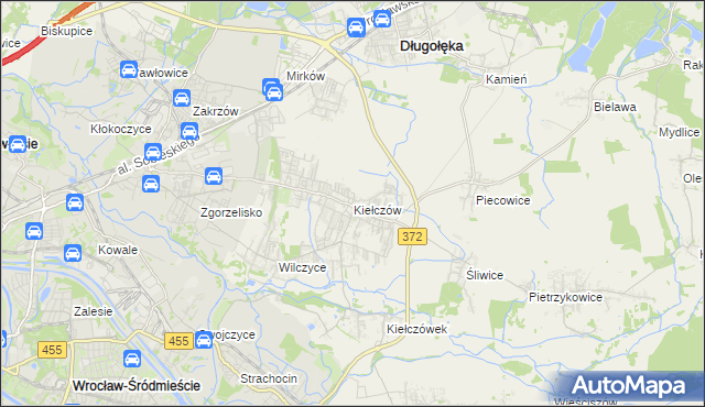 mapa Kiełczów, Kiełczów na mapie Targeo