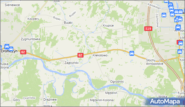 mapa Klekotowo gmina Siemiatycze, Klekotowo gmina Siemiatycze na mapie Targeo