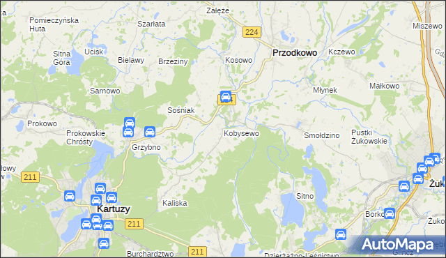 mapa Kobysewo, Kobysewo na mapie Targeo