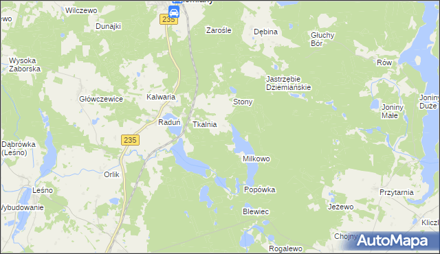 mapa Kolano gmina Dziemiany, Kolano gmina Dziemiany na mapie Targeo