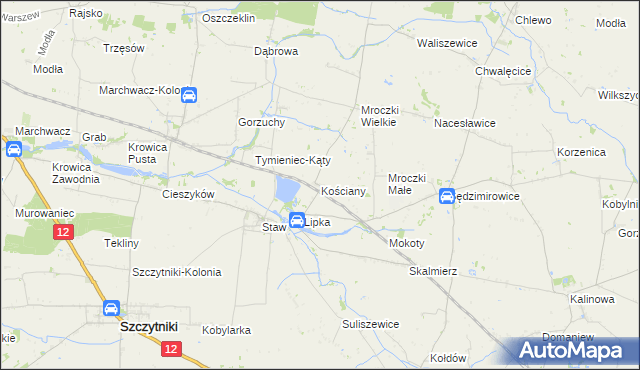 mapa Kościany, Kościany na mapie Targeo