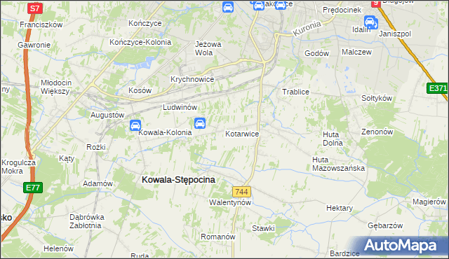 mapa Kotarwice, Kotarwice na mapie Targeo