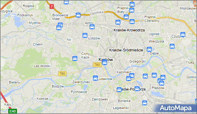 Motoryzacja w Krakowie na mapie Targeo