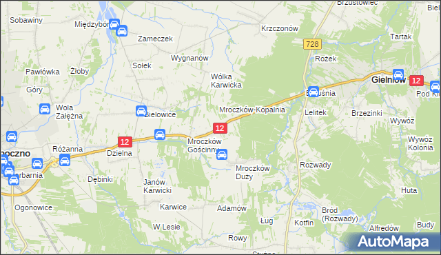mapa Kraszków gmina Opoczno, Kraszków gmina Opoczno na mapie Targeo
