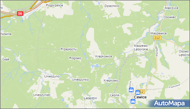 mapa Krępkowice, Krępkowice na mapie Targeo