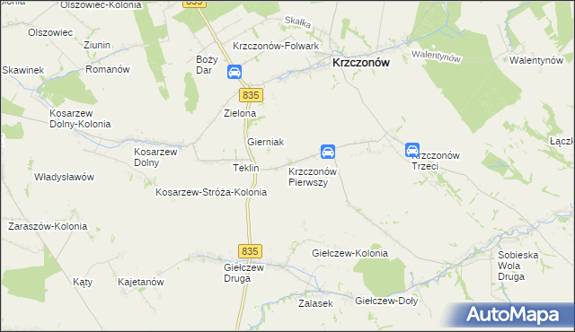 mapa Krzczonów Pierwszy, Krzczonów Pierwszy na mapie Targeo