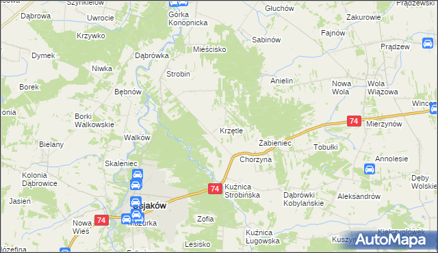 mapa Krzętle, Krzętle na mapie Targeo