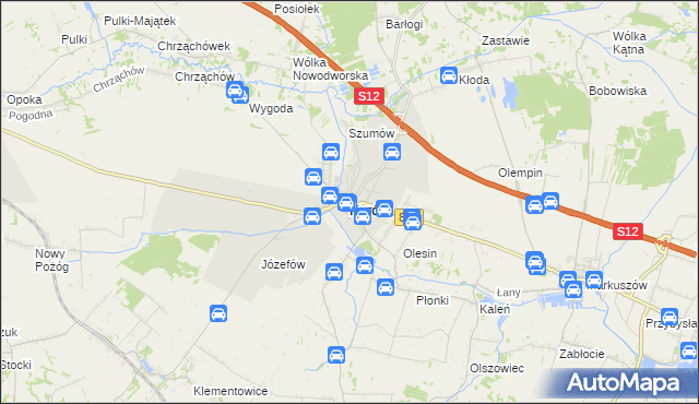 mapa Kurów powiat puławski, Kurów powiat puławski na mapie Targeo