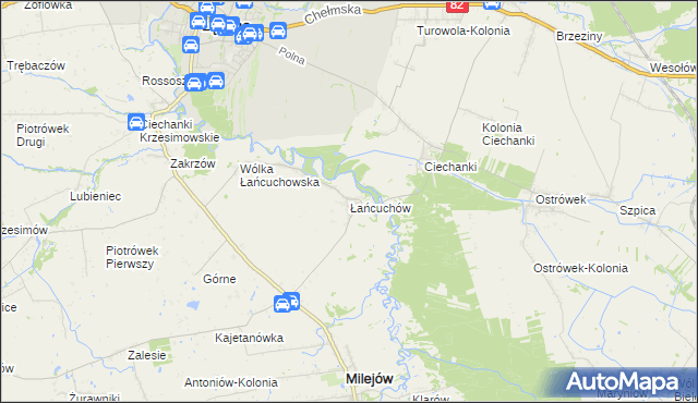 mapa Łańcuchów, Łańcuchów na mapie Targeo