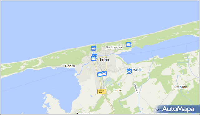 mapa Łeba, Łeba na mapie Targeo