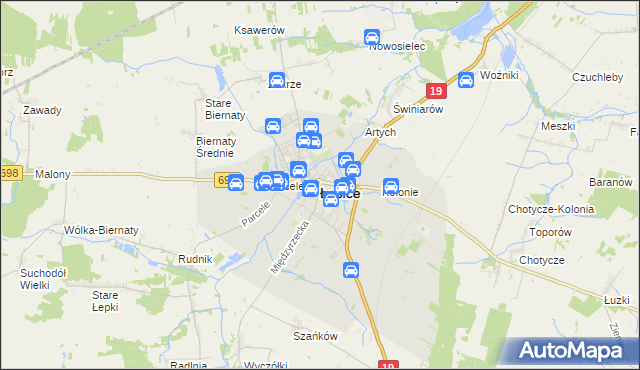 mapa Łosice, Łosice na mapie Targeo