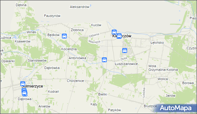 mapa Łuszczanowice-Kolonia, Łuszczanowice-Kolonia na mapie Targeo