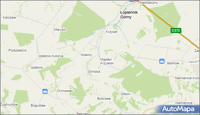 mapa Majdan Krzywski, Majdan Krzywski na mapie Targeo