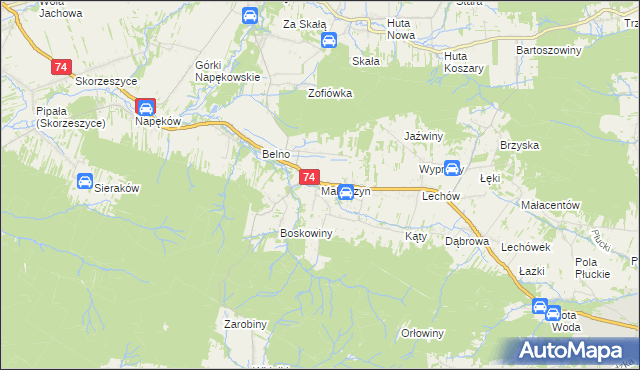 mapa Makoszyn, Makoszyn na mapie Targeo