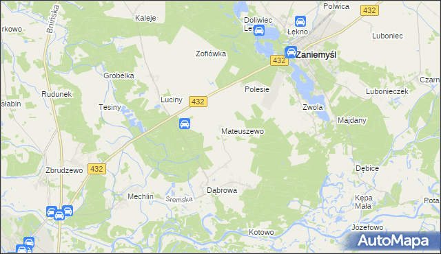 mapa Mateuszewo, Mateuszewo na mapie Targeo