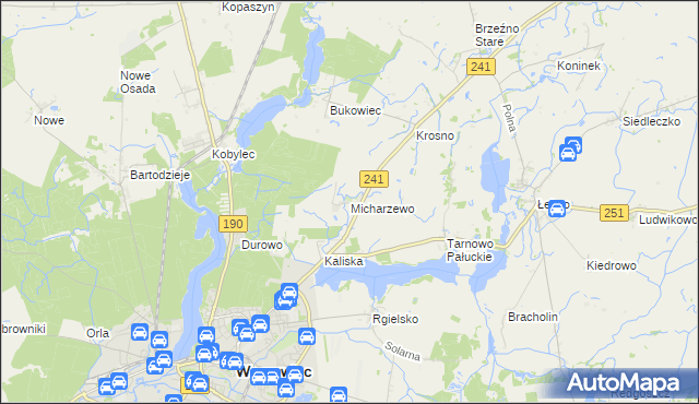 mapa Micharzewo, Micharzewo na mapie Targeo