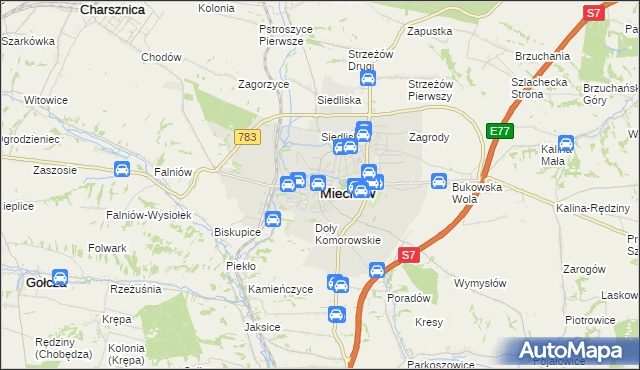 mapa Miechów, Miechów na mapie Targeo