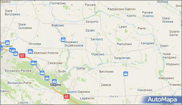 mapa Mijakowo, Mijakowo na mapie Targeo