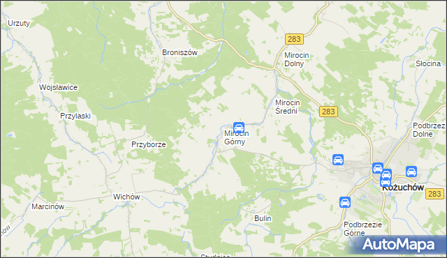 mapa Mirocin Górny, Mirocin Górny na mapie Targeo