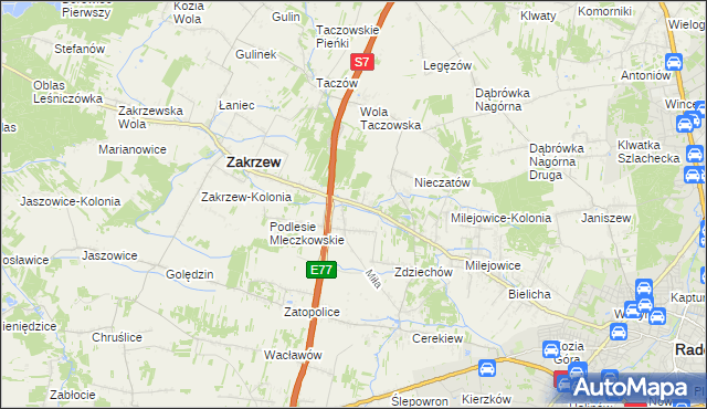 mapa Mleczków, Mleczków na mapie Targeo