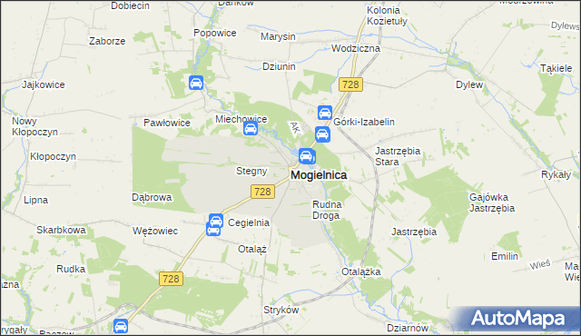 mapa Mogielnica powiat grójecki, Mogielnica powiat grójecki na mapie Targeo
