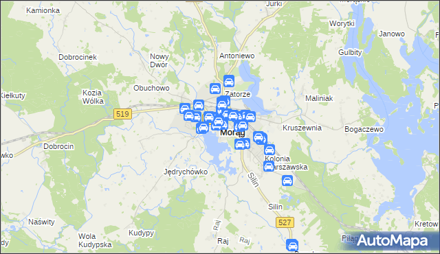 mapa Morąg, Morąg na mapie Targeo