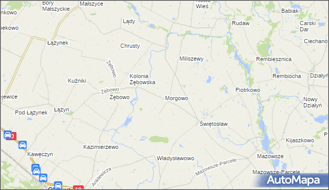 mapa Morgowo gmina Ciechocin, Morgowo gmina Ciechocin na mapie Targeo