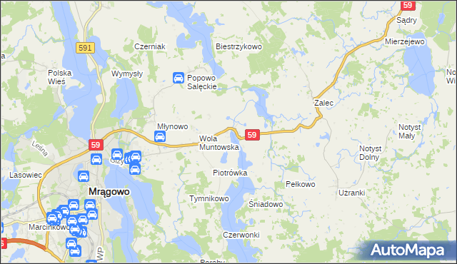 mapa Muntowo, Muntowo na mapie Targeo