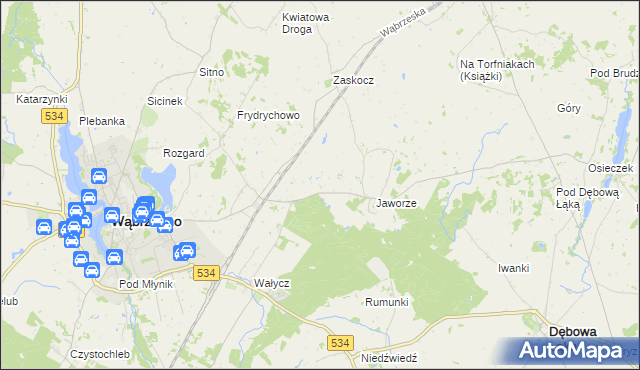mapa Myśliwiec, Myśliwiec na mapie Targeo