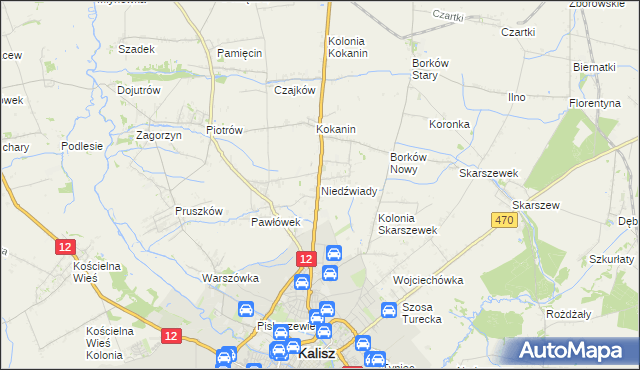 mapa Niedźwiady gmina Żelazków, Niedźwiady gmina Żelazków na mapie Targeo