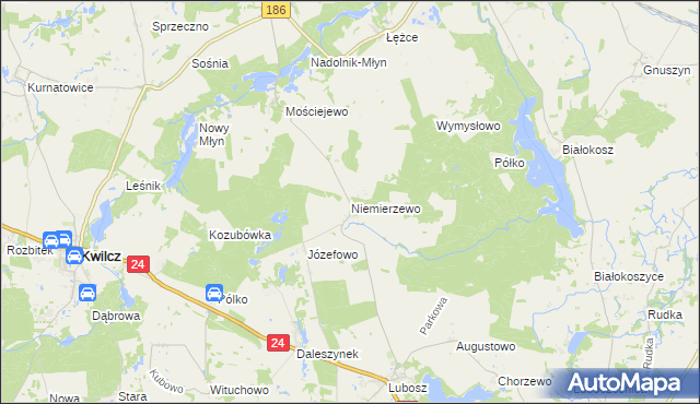 mapa Niemierzewo, Niemierzewo na mapie Targeo