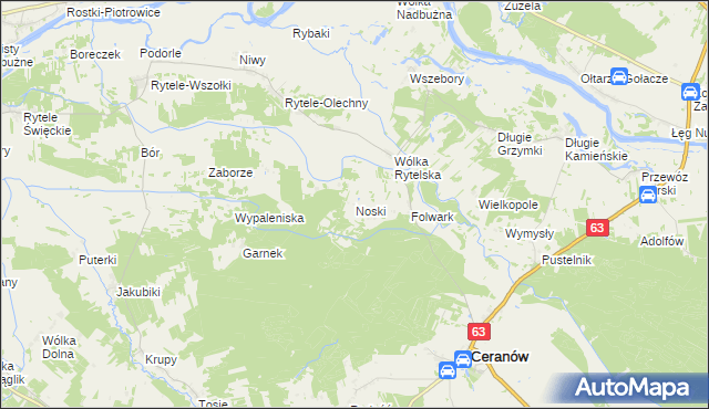 mapa Noski, Noski na mapie Targeo