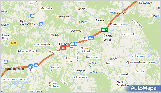 mapa Nowa Bukówka, Nowa Bukówka na mapie Targeo