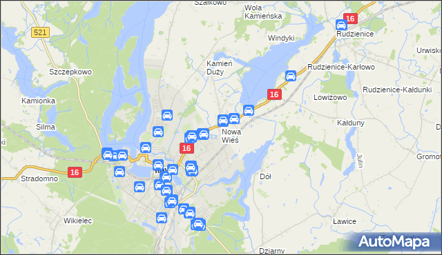 mapa Nowa Wieś gmina Iława, Nowa Wieś gmina Iława na mapie Targeo